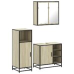 3-tlg. Badmöbel-Set Sonoma-Eiche Holzwerkstoff – Bild 2