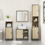 3-tlg. Badmöbel-Set Sonoma-Eiche Holzwerkstoff – Bild 3