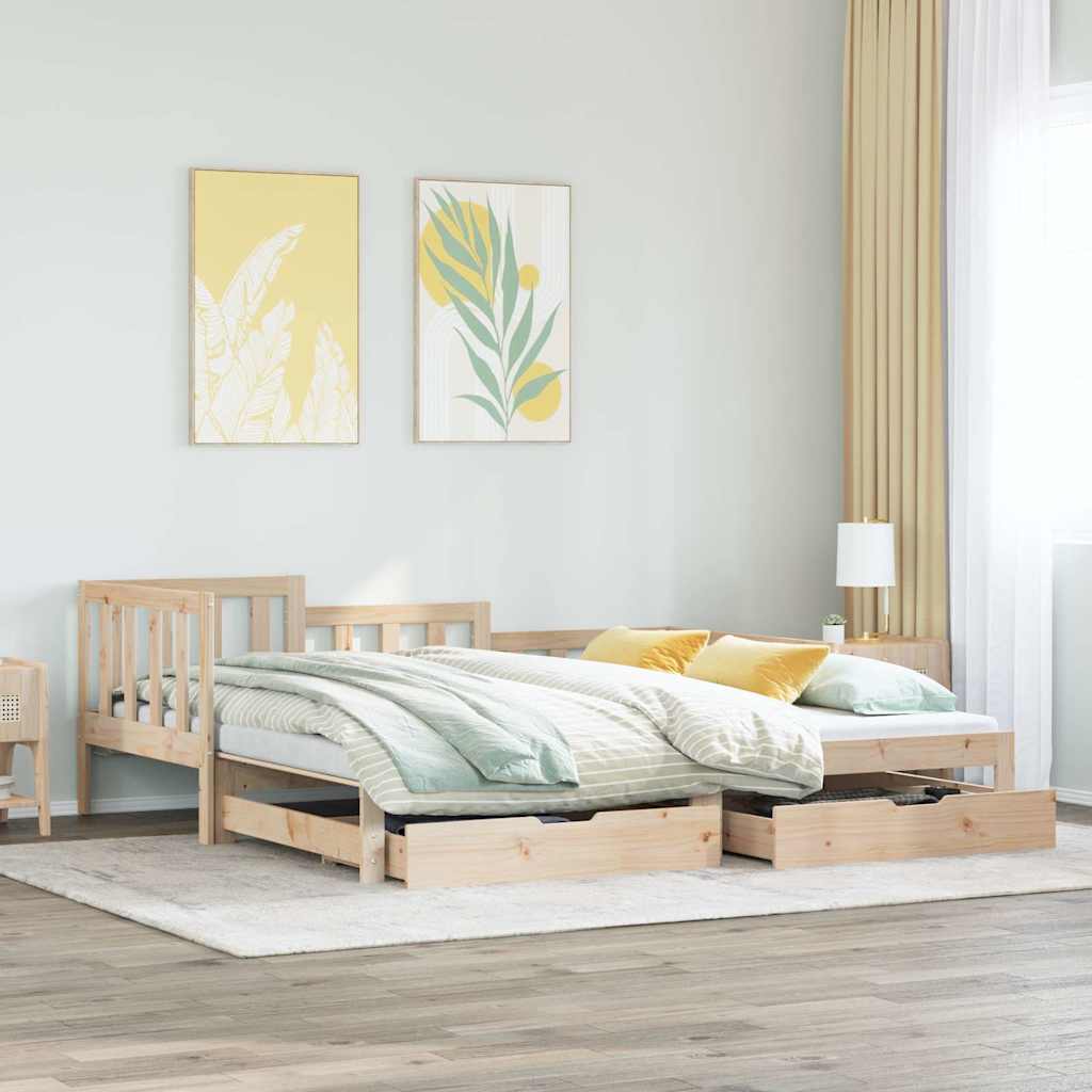 3302219_1.jpg Tagesbett Ausziehbar mit Schubladen ohne Matratze – Bild 1