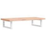 Waschbeckenregal Wandmontage Stahl und Massivholz Buche – Bild 2