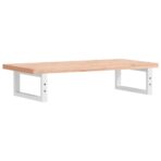 Waschbeckenregal Wandmontage Stahl und Massivholz Buche – Bild 6