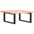 Waschbeckenregal Wandmontage Stahl und Massivholz Buche – Bild 6