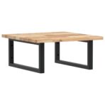 Waschbeckenregal Wandmontage Stahl und Akazienholz – Bild 2