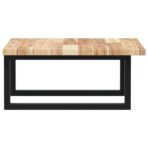 Waschbeckenregal Wandmontage Stahl und Akazienholz – Bild 5