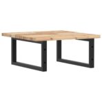 Waschbeckenregal Wandmontage Stahl und Akazienholz – Bild 6