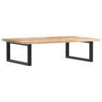 Waschbeckenregal Wandmontage Stahl und Akazienholz – Bild 2