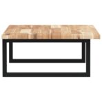 Waschbeckenregal Wandmontage Stahl und Akazienholz – Bild 5