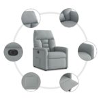 Relaxsessel Elektrisch Hellgrau Stoff – Bild 10