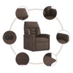 Massagesessel Elektrisch Taupe Mikrofasergewebe – Bild 13