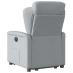 Relaxsessel mit Aufstehhilfe Hellgrau Stoff – Bild 7