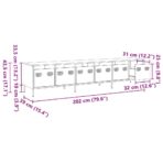 TV-Schrank Schwarz 202x39x43,5 cm Kaltgewalzter Stahl – Bild 13
