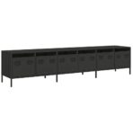 TV-Schrank Schwarz 202x39x43,5 cm Kaltgewalzter Stahl – Bild 2
