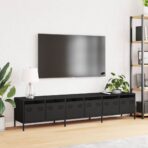 TV-Schrank Schwarz 202x39x43,5 cm Kaltgewalzter Stahl – Bild 3