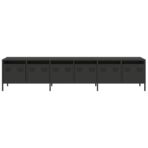 TV-Schrank Schwarz 202x39x43,5 cm Kaltgewalzter Stahl – Bild 5