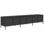 TV-Schrank Schwarz 202x39x43,5 cm Kaltgewalzter Stahl – Bild 7