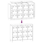 Sideboard Schwarz 135x39x103,5 cm Kaltgewalzter Stahl – Bild 11