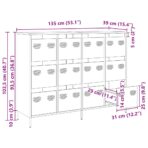 Sideboard Schwarz 135x39x103,5 cm Kaltgewalzter Stahl – Bild 13