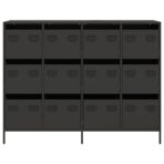 Sideboard Schwarz 135x39x103,5 cm Kaltgewalzter Stahl – Bild 5