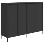 Sideboard Schwarz 135x39x103,5 cm Kaltgewalzter Stahl – Bild 7
