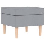 Sessel mit Fusshocker Hellgrau Stoff – Bild 8