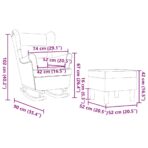 Schaukelstuhl mit Fusshocker Hellgrau Stoff – Bild 11