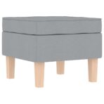 Schaukelstuhl mit Fusshocker Hellgrau Stoff – Bild 8