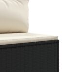 9-tlg. Garten-Sofagarnitur mit Kissen Schwarz Poly Rattan – Bild 6