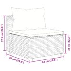 9-tlg. Garten-Sofagarnitur mit Kissen Schwarz Poly Rattan – Bild 9