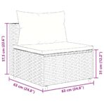 4-tlg. Garten-Sofagarnitur mit Kissen Schwarz Poly Rattan – Bild 11