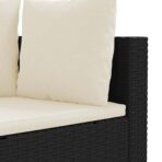 4-tlg. Garten-Sofagarnitur mit Kissen Schwarz Poly Rattan – Bild 6