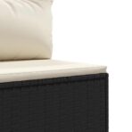 4-tlg. Garten-Sofagarnitur mit Kissen Schwarz Poly Rattan – Bild 7