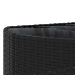 4-tlg. Garten-Sofagarnitur mit Kissen Schwarz Poly Rattan – Bild 8