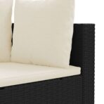 7-tlg. Garten-Sofagarnitur mit Kissen Schwarz Poly Rattan – Bild 7