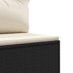 7-tlg. Garten-Sofagarnitur mit Kissen Schwarz Poly Rattan – Bild 8