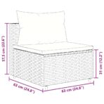 9-tlg. Garten-Sofagarnitur mit Kissen Schwarz Poly Rattan – Bild 11