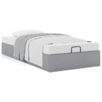 Ottoman-Bett ohne Matratze Hellgrau 80x200 cm Stoff – Bild 4