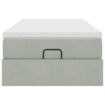 Ottoman-Bett mit Matratze Hellgrau 80x200 cm Samt – Bild 7