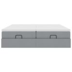 Ottoman-Bett mit Matratzen Hellgrau 160x200 cm Stoff – Bild 7