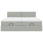 Ottoman-Bett mit Matratzen Hellgrau 160x200 cm Samt – Bild 7