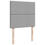 Ottoman-Bett mit Matratzen & LEDs Hellgrau 160x200 cm Stoff – Bild 12