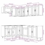 11-tlg. Küchenschrank-Set Porto Weiss Holzwerkstoff – Bild 8