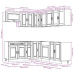 11-tlg. Küchenschrank-Set Porto Weiss Holzwerkstoff – Bild 11