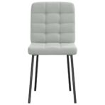 Esszimmerstühle 4 Stk. Hellgrau Samt – Bild 4