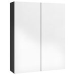 Bad-Spiegelschrank 60x15x75 cm MDF Glänzendes Schwarz – Bild 4
