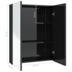 Bad-Spiegelschrank 60x15x75 cm MDF Glänzendes Schwarz – Bild 7