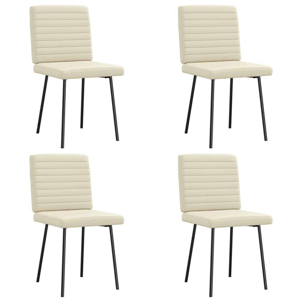 3315267_1.jpg Esszimmerstühle 4 Stk. Creme Kunstleder – Bild 1