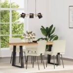 Esszimmerstühle 4 Stk. Creme Kunstleder – Bild 2