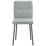 Esszimmerstühle 4 Stk. Hellgrau Samt – Bild 4
