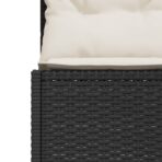 Gartensofa mit Kissen Halbrund Schwarz Poly-Rattan – Bild 4