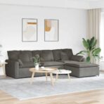 Modulares Sofa mit Fusshocker und Kissen Blau